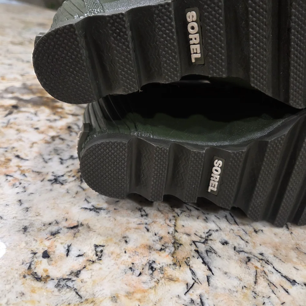 NWT Sorel Joan Rain Chelsea Ankle Bootie Rubber Wedge Boots Size 6 - Picture 8 of 9